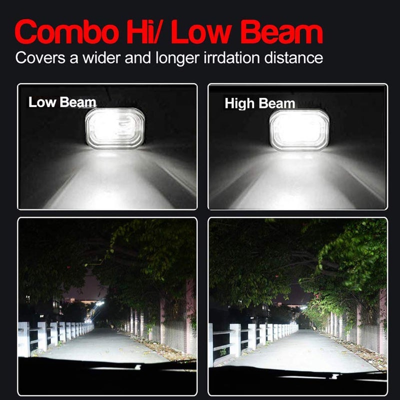 OPL5 4 inch Universal Motorcycle Led Driving Lights, 45W, Running Lights LED Work Light Bar White Hi/Lo Beam Motorcycle Lights for ATV Truck E-Bike (1 Piece) - Image 3